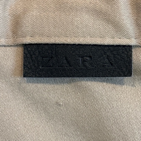 Zara Mens Dress Pants Size 34 Khaki Tapered Leg Business Casual Pockets - Picture 9 of 15